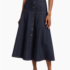 Cinq à Sept Dark Blue A-Line Skirt